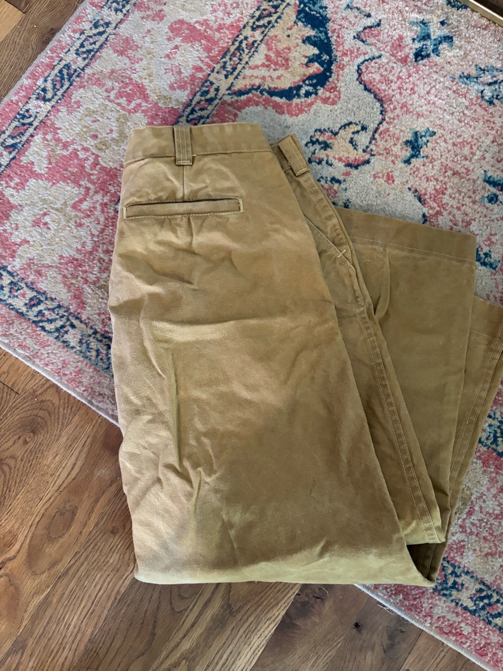 Vintage Filson Waxed Cotton Pants Tan Brown USA Made Size 42 Workwear
